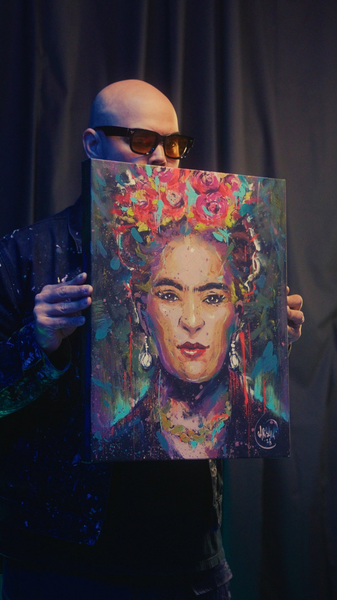 Frida Kahlo - Hand Painted Canvas Print - 1 of 1