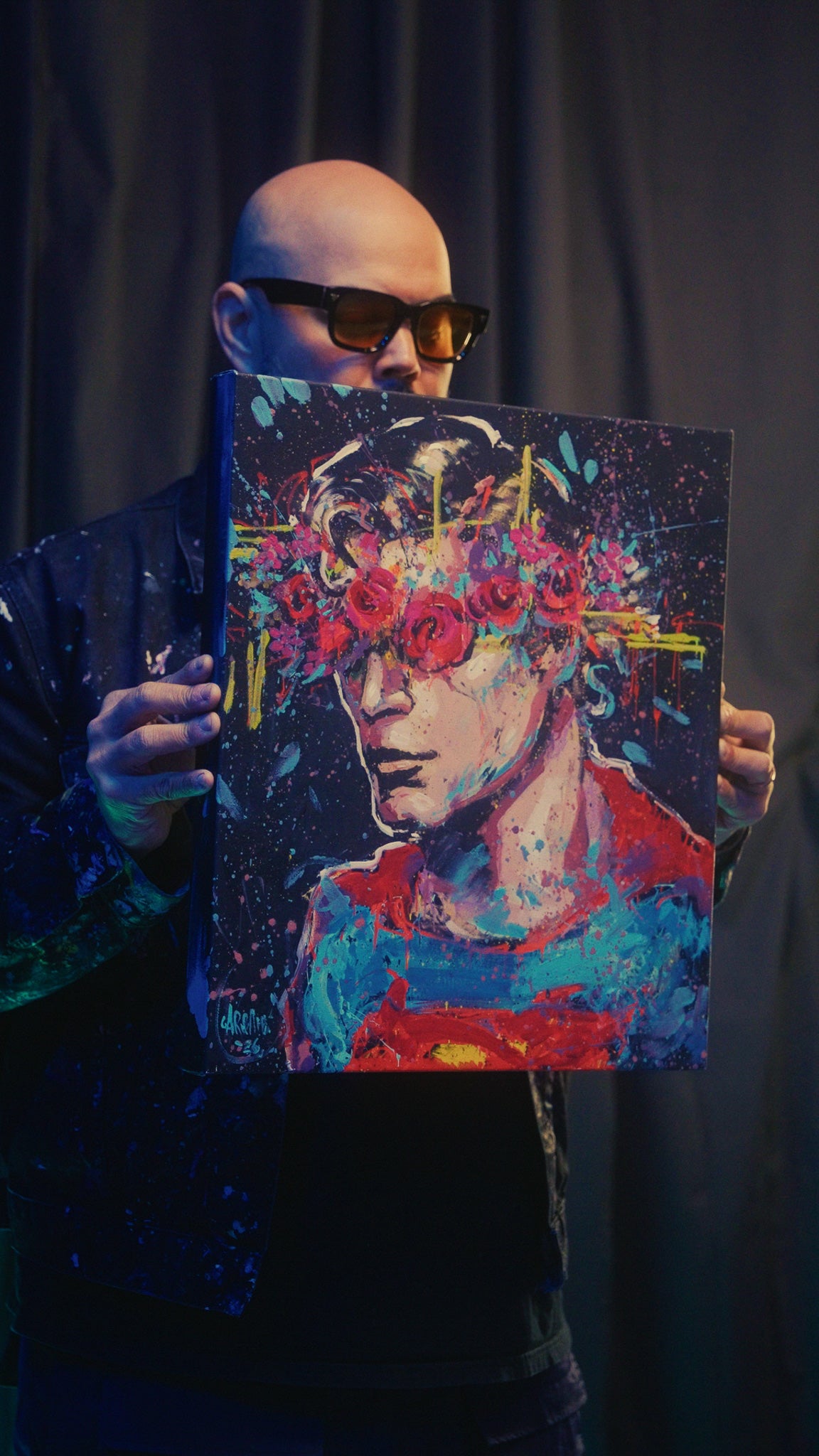 Superman - Hand Painted Canvas Print - 1 of 1