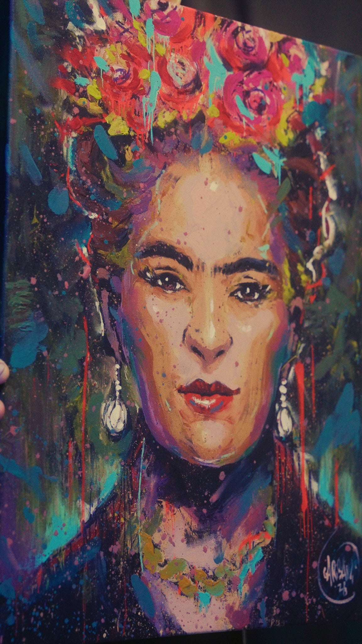 Frida Kahlo - Hand Painted Canvas Print - 1 of 1