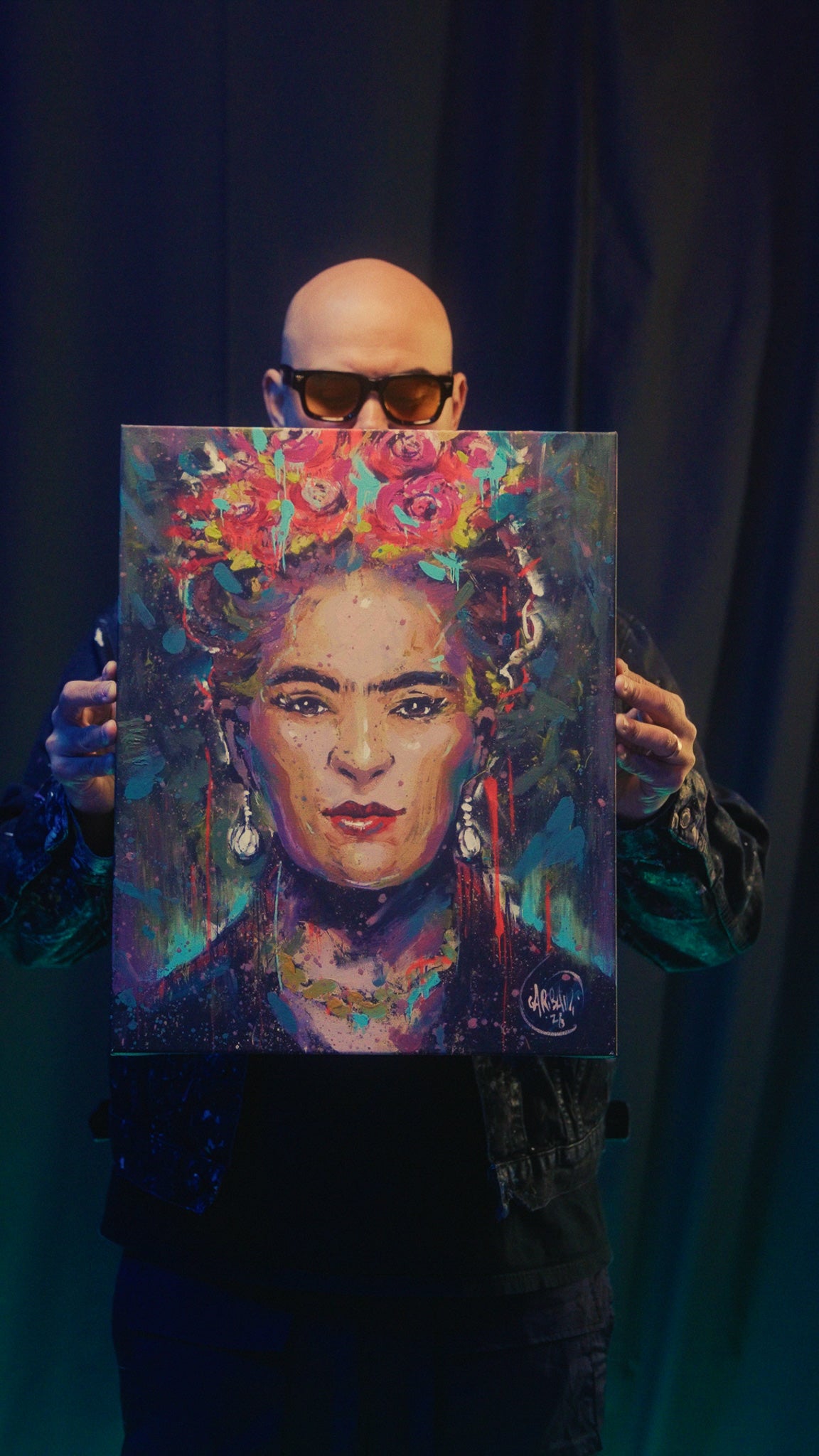 Frida Kahlo - Hand Painted Canvas Print - 1 of 1
